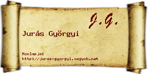 Jurás Györgyi névjegykártya